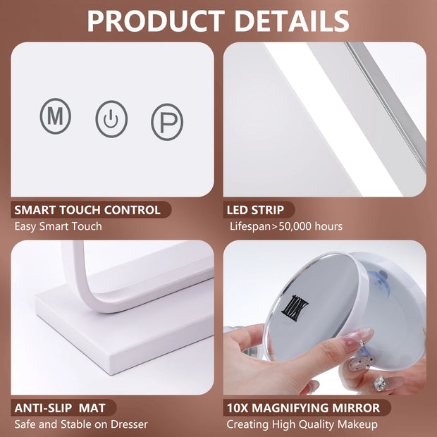 Shany 40 x 50 cm Dimmable LED Mirror - Vivi & Luxe