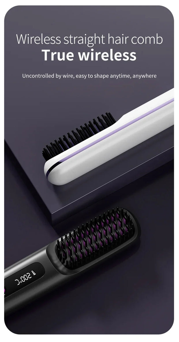 Portable Electric Ceramic Anti Frizz Styling Hair brush - My Store