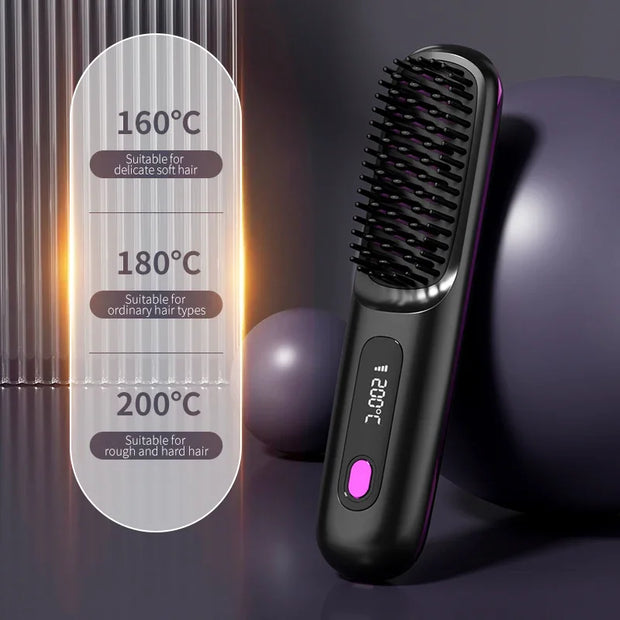 Portable Electric Ceramic Anti Frizz Styling Hair brush - My Store