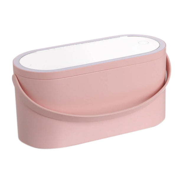 Portable Makeup Organizer with Mirror and LED Light - Vivi & Luxe