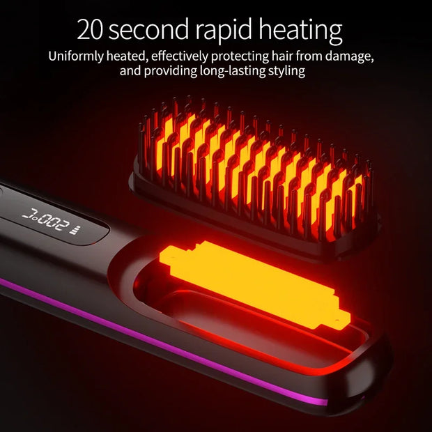 Portable Electric Ceramic Anti Frizz Styling Hair brush - My Store