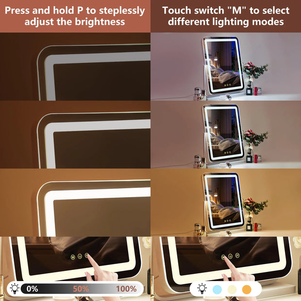Shany 40 x 50 cm Dimmable LED Mirror - Vivi & Luxe