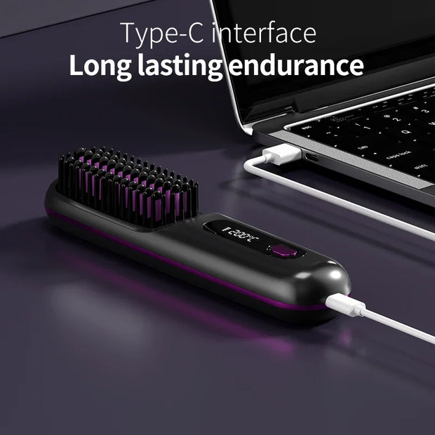 Portable Electric Ceramic Anti Frizz Styling Hair brush - My Store